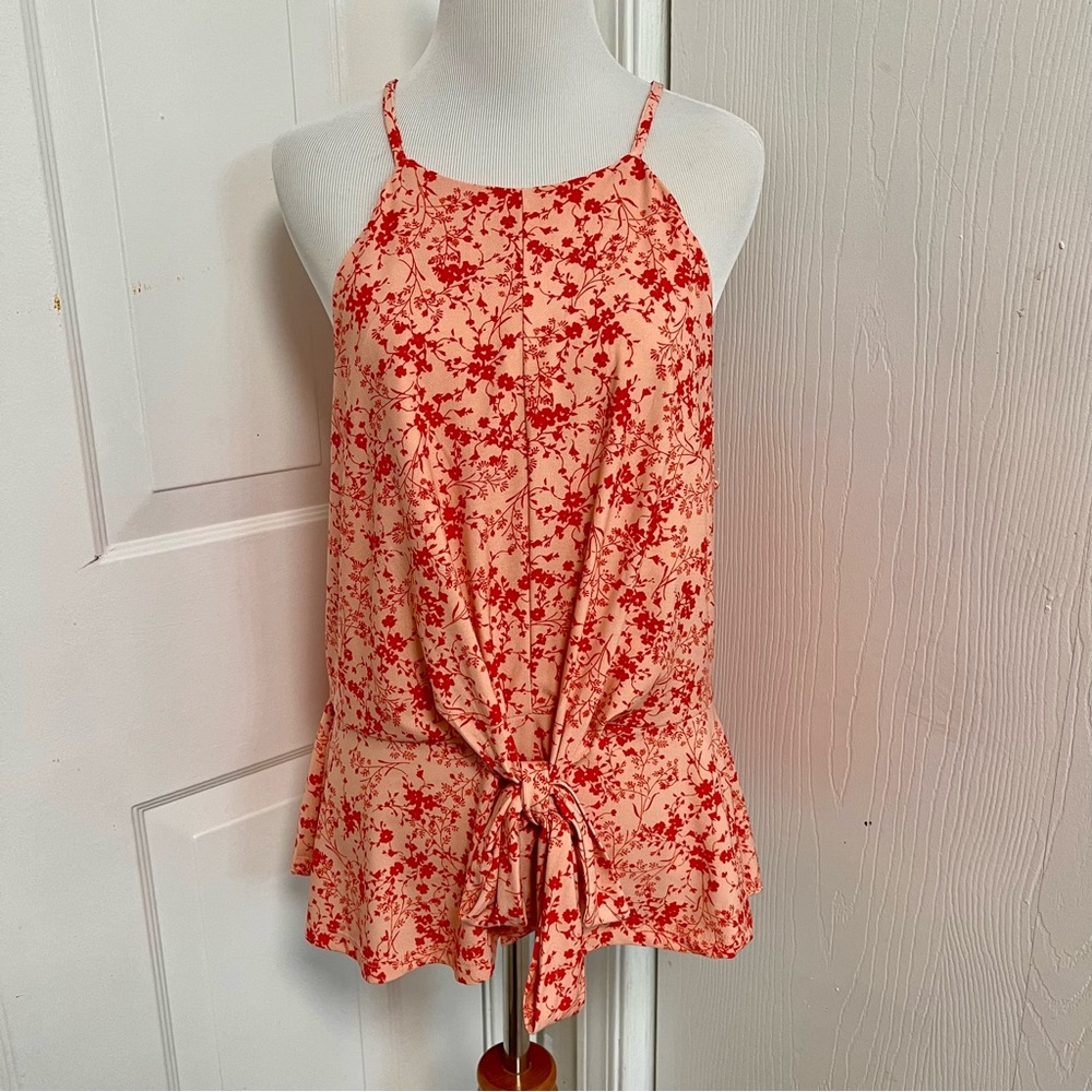 Meraki Tie Front Sleeveless Top F2